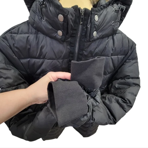 Denver Hayes Lightweight Puffer Jacket Black Hooded Winter Warm Women’s Large - Picture 13 of 17